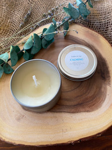 Natural Handmade Beeswax Candle Tin | Calming - lime, tangerine, and lavender | Beeswax + Essential Oils | Chemical Free