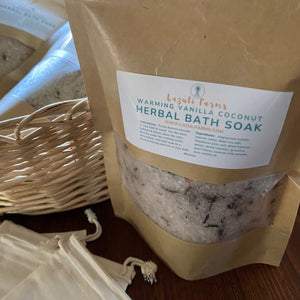 Vanilla + Coconut + Hibiscus + Rosehips | Herbal Bath Soak | All-Natural | Mineral Salts