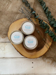 Natural Handmade Beeswax Candle Tin | Autumn Woods | Beeswax + Cedarwood + Patchouli + Bergamot + Nutmeg Essential Oils | Chemical Free