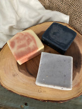 Load image into Gallery viewer, Handmade Lard Soap Gift Set | Favorites Collection:  Charcoal Soap Bar + Exfoliating Farmer/Gardener Soap Bar + Filthy Pig Soap Bar