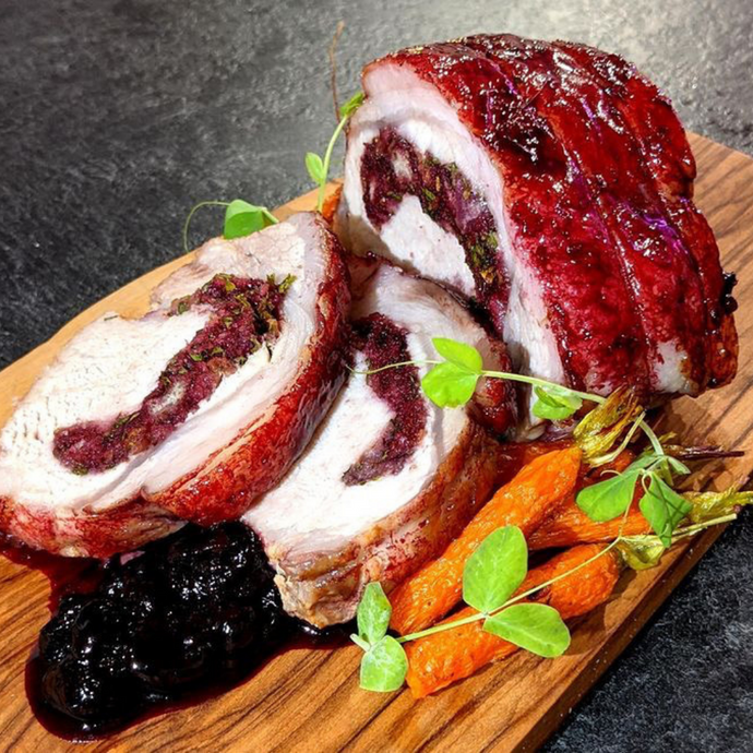 Roasted Pork Loin with Mulled Haskap Berries & Glaze Recipe