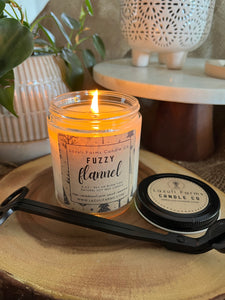 Fuzzy Flannel Candle | Natural Soy Wax Candle | Winter Collection | Sage Sandalwood Pine Peach Spearmint