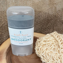 Load image into Gallery viewer, RETIRING:  Tallow Deodorant | Charcoal and Tea Tree | With Arrowroot + Zinc + essential oils + beeswax | Baking Soda Free