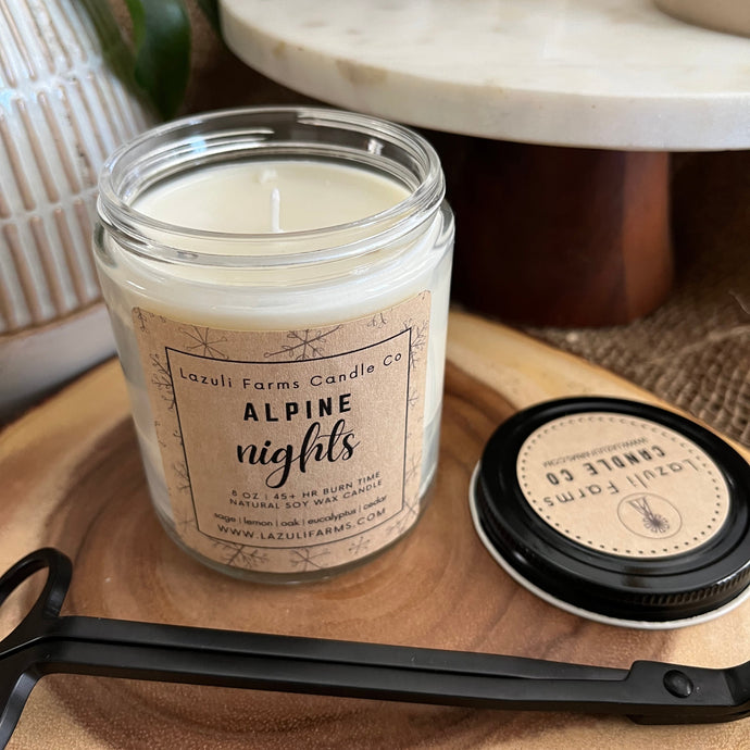 Alpine Nights Candle | Natural Soy Wax Candle | Winter Collection | oak eucalyptus lemon cedar sage