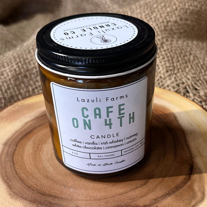 Cafe on 4th Candle | Natural Soy Wax Candle | Coffee Chai Vanilla Whiskey