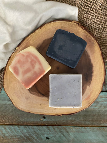 Handmade Lard Soap Gift Set | Favorites Collection:  Charcoal Soap Bar + Exfoliating Farmer/Gardener Soap Bar + Filthy Pig Soap Bar