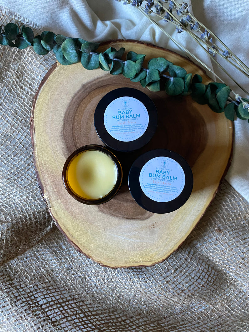 Baby Bum Balm {Without Zinc} | Tallow + Beeswax + Calendula + Chamomile + Lavender + Tea Tree