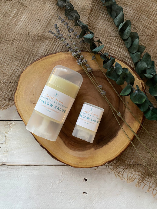Salve Stick | Tallow + Calendula + Lavender + Beeswax | Natural