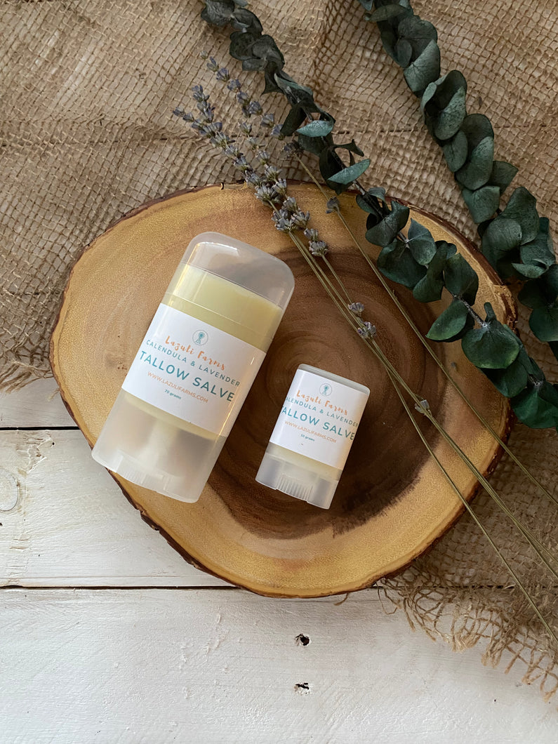 Salve Stick | Tallow + Calendula + Lavender + Beeswax | Natural
