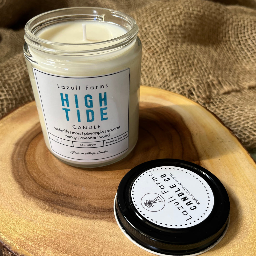 High Tide Candle | Summer Collection | Natural Soy Wax Candle | Pineapple Coconut Water Lily Peony Driftwood