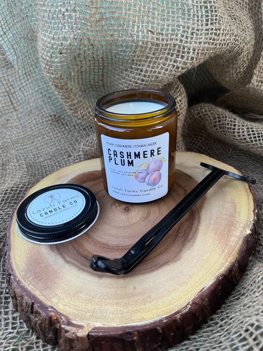 Cashmere Plum Candle | Fall Collection | Natural Soy Wax Candle | Plum Jasmine Tonka Oud Rosehip Santal