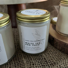 Load image into Gallery viewer, White Tea and Yuzu Candle | Natural Soy Wax Candle | Spring Candle Collection | White Tea Mandarin Ginger
