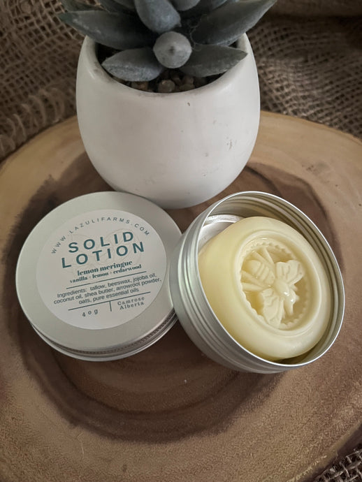 Solid Lotion Bar |  Lemon Meringue | Vanilla Lemon Cedarwood
