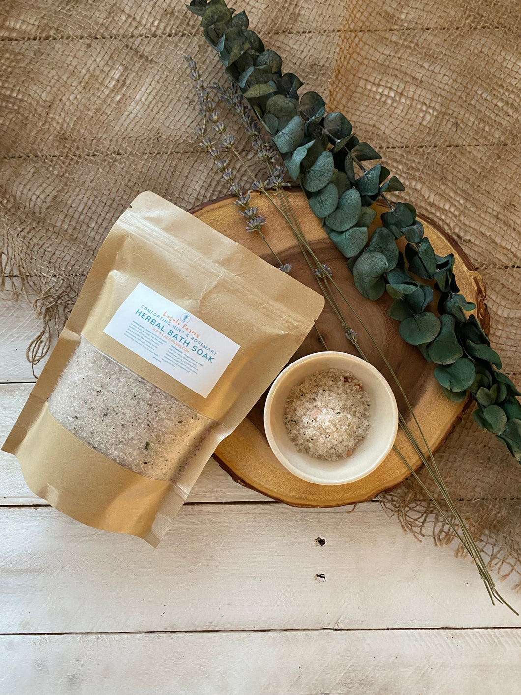 Rosemary + Mint + Eucalyptus | Herbal Bath Soak | All-Natural | Mineral Rich Salt Soak
