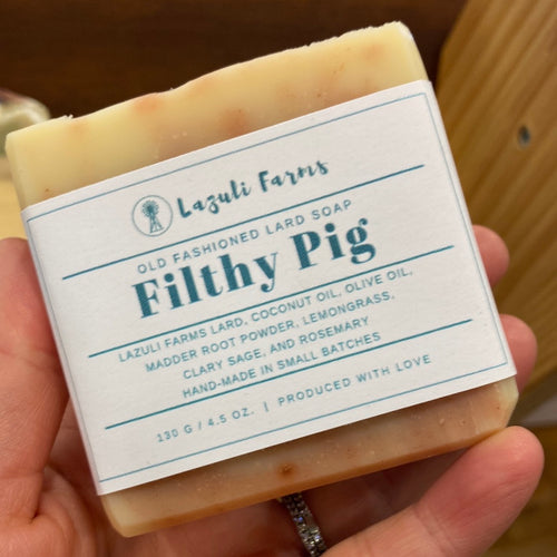 FILTHY PIG Soap | Lemongrass + Rosemary + Clary Sage | Lazuli Farms