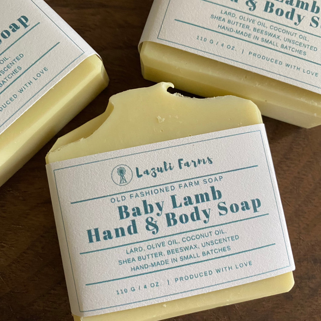 Baby Lamb Soap | Gentle & Unscented | Lazuli Farms | Soap for Babies & Sensitive Skin